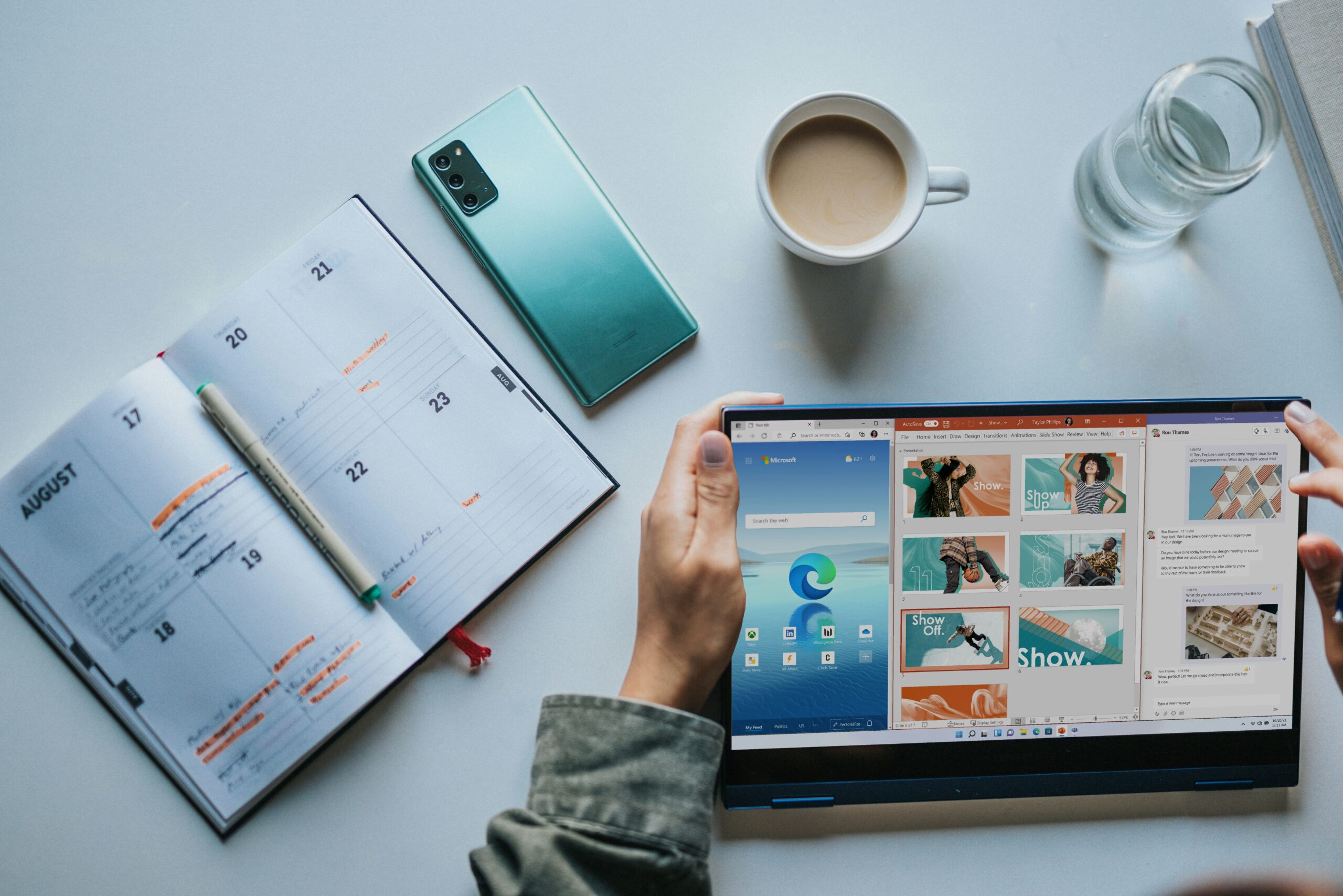 person using Windows 11 computer beside white ceramic mug on white table https://unsplash.com/photos/person-using-windows-11-computer-beside-white-ceramic-mug-on-white-table-me4HT8AX4Ls