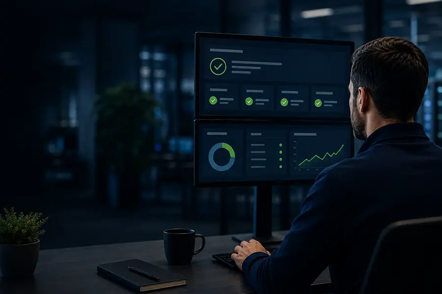 proactive it support blog image with a man monitoring his computer